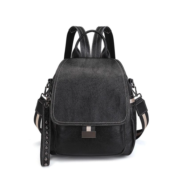Coffee Brown Flap Backpack Handbags Shoulder Convertible Backpacks - Image 2