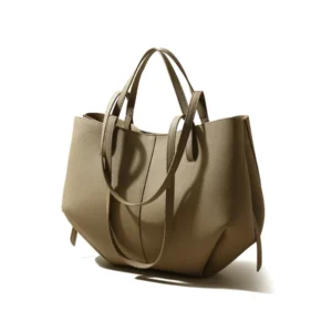 Khaki Leather Dumpling Shape Tote Bags Shoulder Handbags