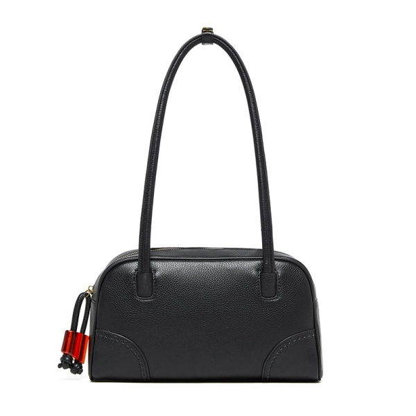 Women's Grey Genuine Leather Shoulder Bags Large Handbags - Image 2