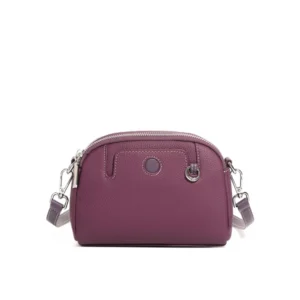 Women's Purple Genuine Leather Square Mini Crossbody Bag